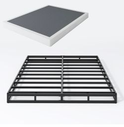Full Size Bed Frame  5 Inch Low Profile Heavy Duty Metal Mattress Foundation with Easy Clean Fabric Bed Cover, Non-Slip, Noise Free, Easy Assembly