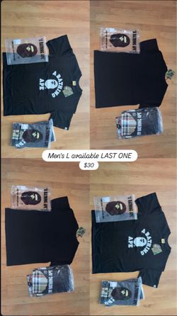 Black bape shirt white men's large