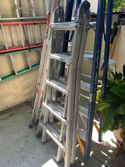 Blue 10 feet ladder, escalera 10 pies