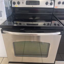 GE GLASS TOP STOVE STAINLESS STEEL 
