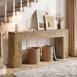 New assembled 70.9-Inch Extra Long Console Table for Entryway, Narrow Sofa Table Behind Couch, Suitable for Hallway, Foyer, Living Room