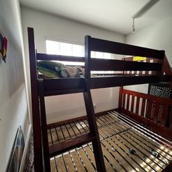 Wood Bunk Bed W/twin Mattress