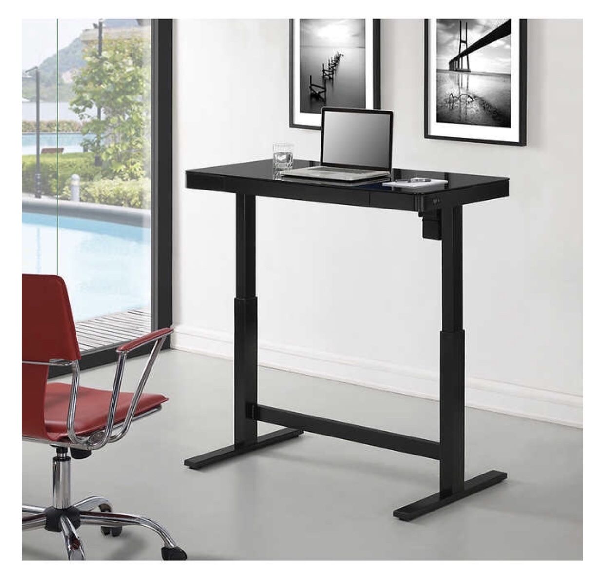 Tresanti Adjustable Height Desk Dimensions 47"L x 25"W x 29.4" to 47"H
