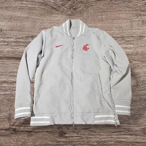 Nike Anthracite Washington State Cougars Full Zip Bomber Jacket Varsity Mens L