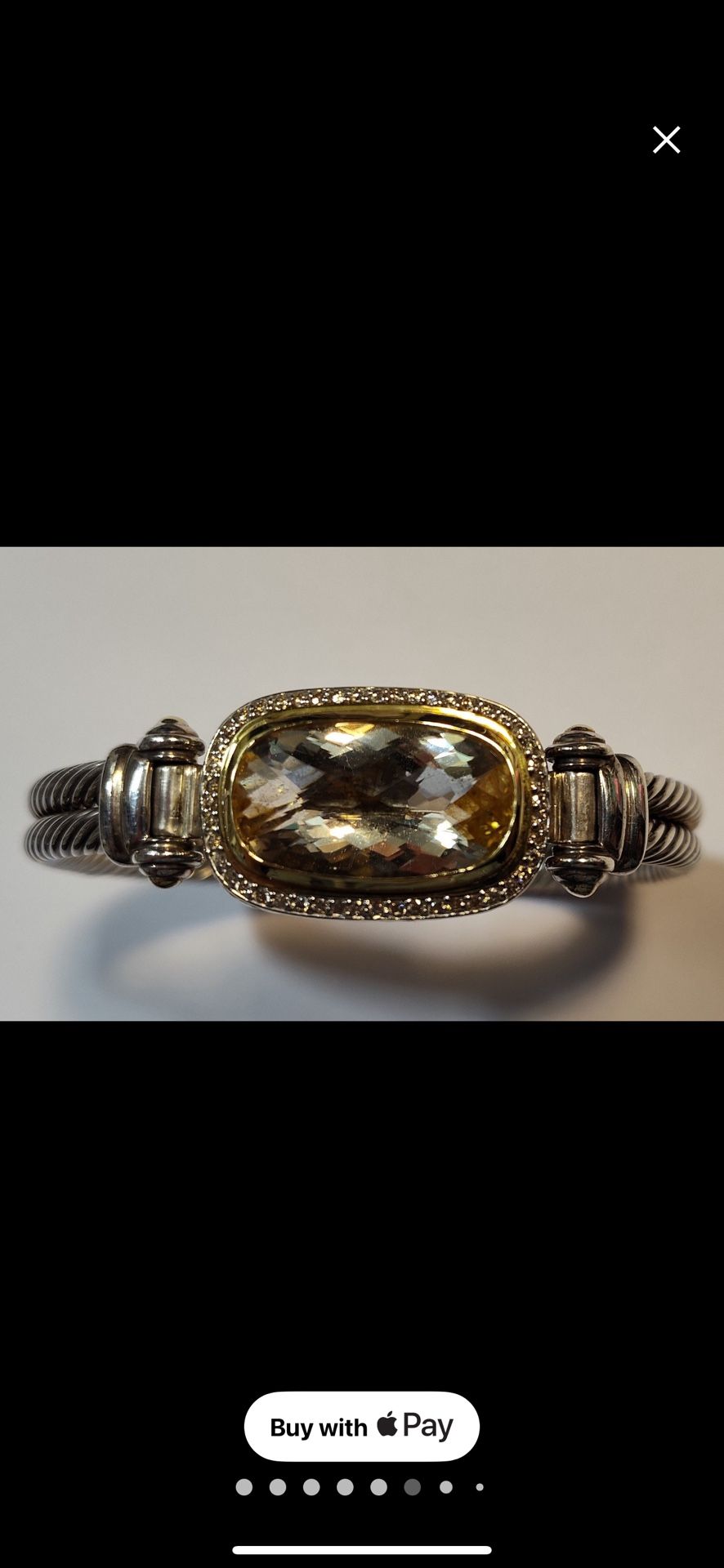 David Yurman Lemon Quartz 18k & Sterling Silver Bracelet