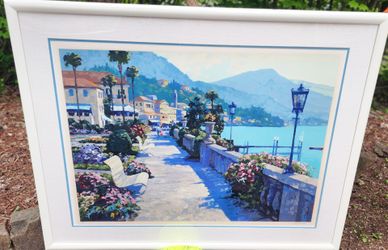 Large Framed Coastal Artwork – Howard Behrens Style
