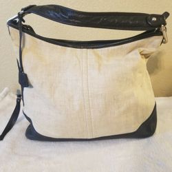Vintage Banana Republic Bag Purse Leather/Linen