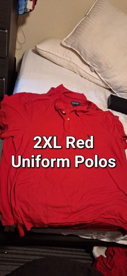 2XL Red Uniform Polo Shirts