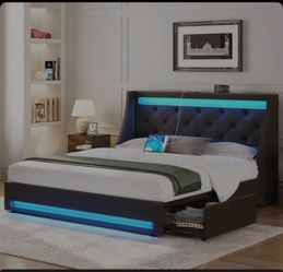 Full side bed frame with mattress