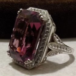 😍🆕 So Pretty - Sterling Silver Swarovski Crystal Ring SIZE 5.25!
