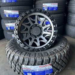 LT 265/70/17 Atlander MT And New Lock Off Road Rims 17” 6X139.7 Toyota Tacoma 4Runner Chevy GMC Sierra Silverado