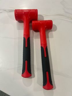 2 pc Shockproof Dead Blow Hammer Red and Black 27oz & 16 oz (New)
