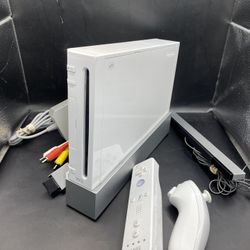 Nintendo Wii Console Authentic OEM White GameCube Support Cables And Wires Mario