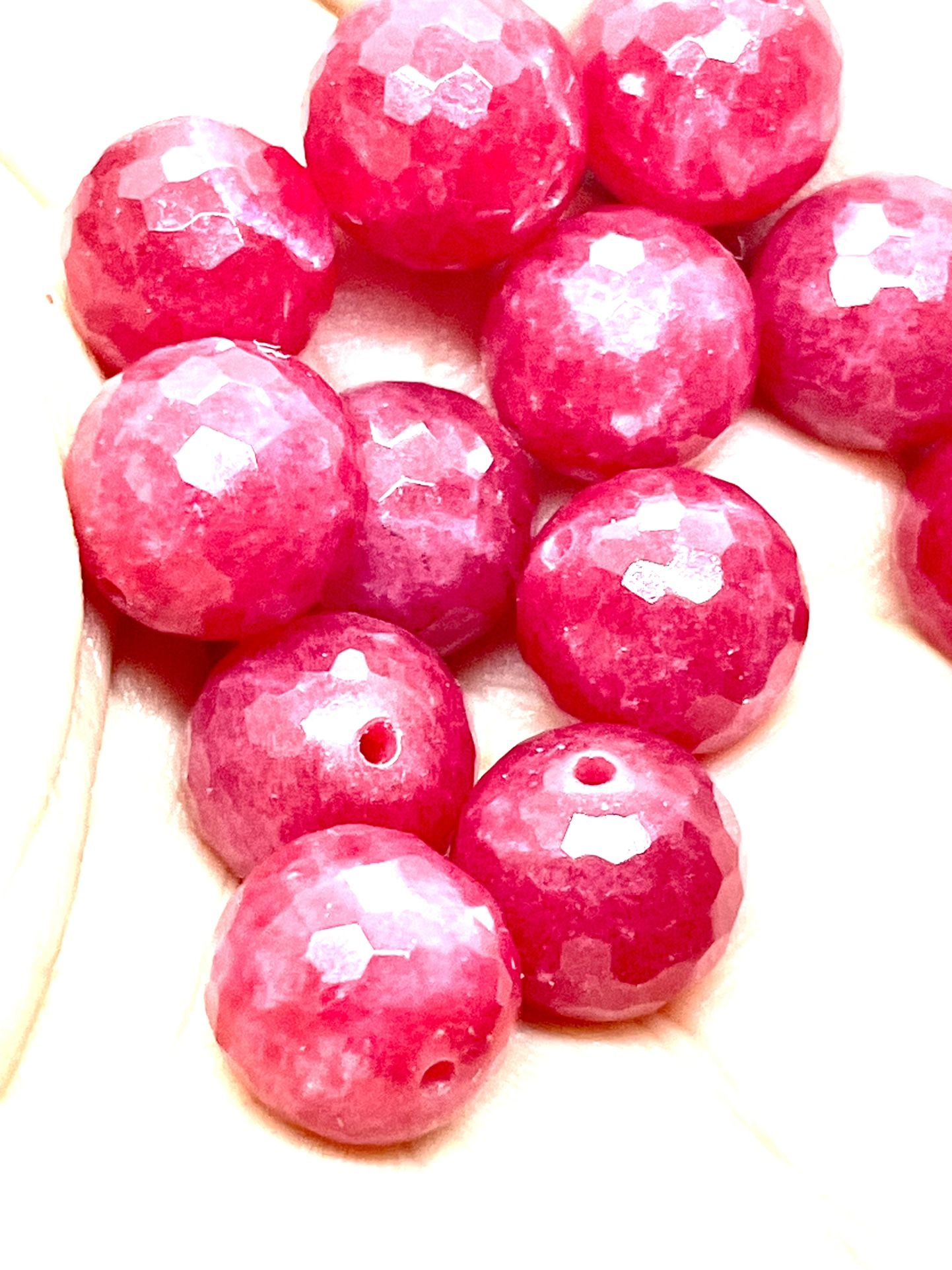 Lot Of 12mm Watermelon Tourmaline Beads