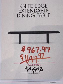Knife edge dinning table