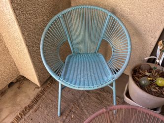 Turquoise patio chairs
