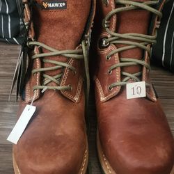 *Brand New* Mens Hawx Work Gear Boots Sz 10 Brown