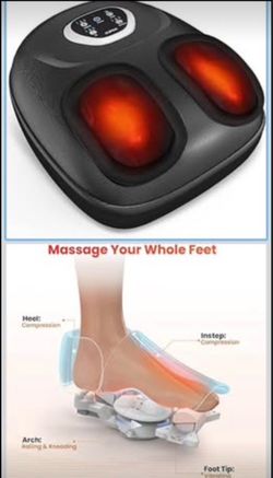 FSA Eligible Foot Massager for Neuropathy, HSA Store Feet Massager with Heat, Vibration & Compression, Deep Kneading for Tired Feet, Birthday Gifts fo