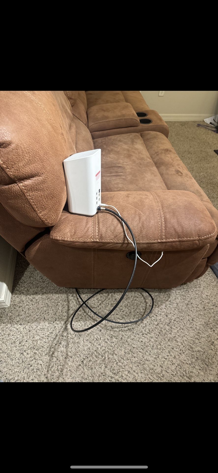 Nice Sofa Brown Recliner USB
