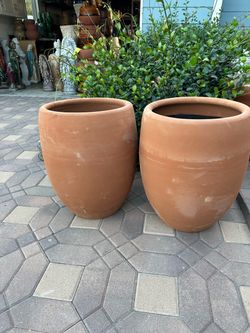 Large Terracotta Clay Planters –