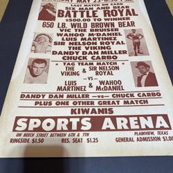 Original Wrestling Event Poster (Wrestling Bear)