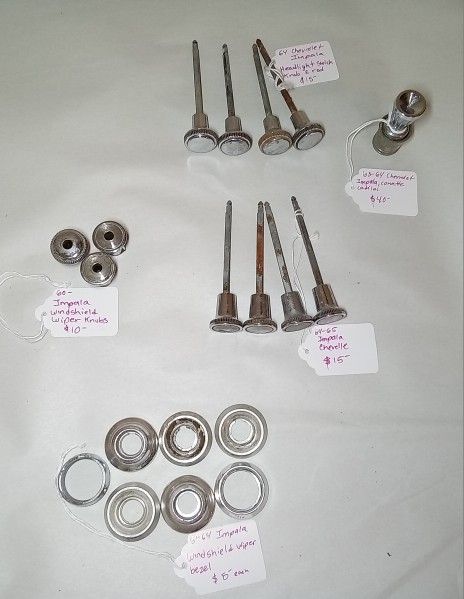 60 65 chevrolet Impala windshield wiper knobs