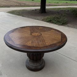 3 By 4 Ft Vintage Dark Wood Round Table ( BEST OFFERS) 