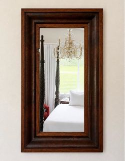 Rectangular Wall Mirror with Wood Frame