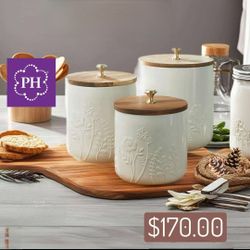 3 botes wildflowers para almacenar alimentos. Princess House 🌻$170🌻