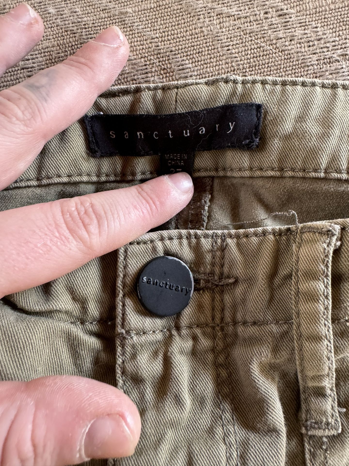 green sanctuary bellbottom cargo pants