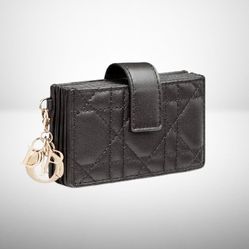 Christian Dior Lady Dior 5-Gusset Card Holder in Black Cannage Lambskin