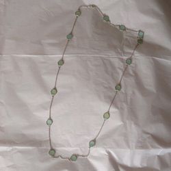Silver Chain Necklace With Moonstones 