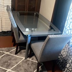 Glass 2tier Dining Room Table