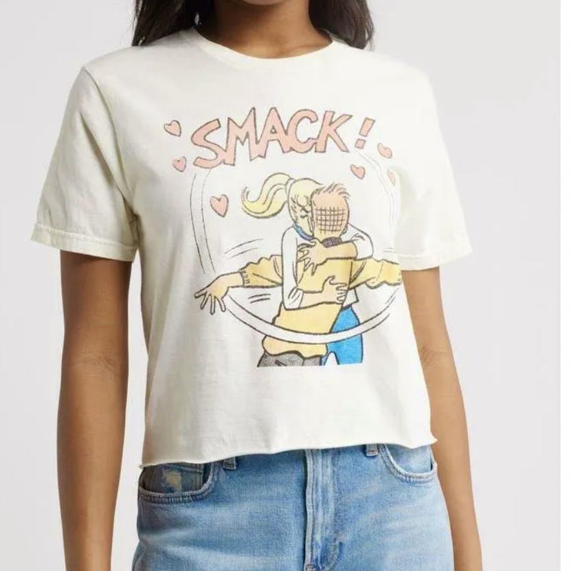 Archie Comics “Smack Smooch” Graphic Cotton T-shirt In Off White
