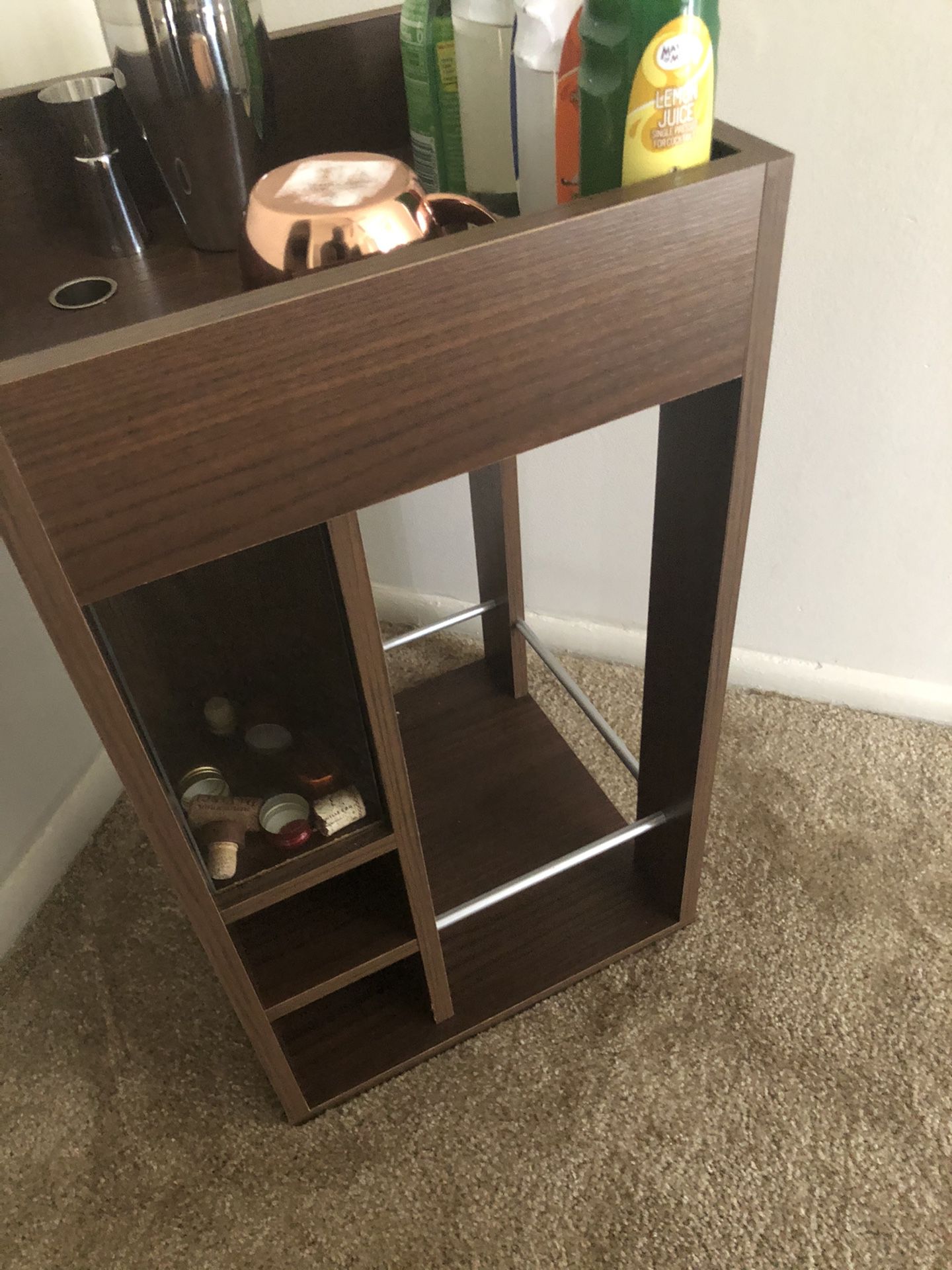 Wooden Mini Bar with Mixers