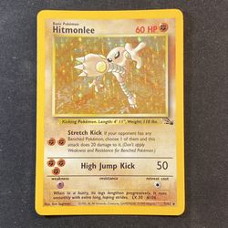 1999 Hitmonlee 7/62 Fossil Set Holo Rare Pokemon Card Near Mint/Mint