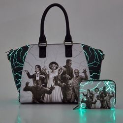 Loungefly Universal Monsters “GLOW IN THE DARK “ Satchel Bag ONLY !! (Price Is Firm) Wallet In Profile 