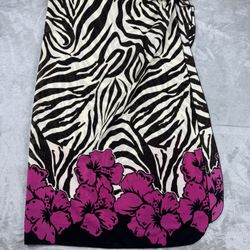 Westbound Beach Wraparound Os Zebra And Floral Print Womens GUC