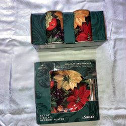 NEW 61 Pc Christmas Poinsettia Tableware Holiday Abundance Will Separate 