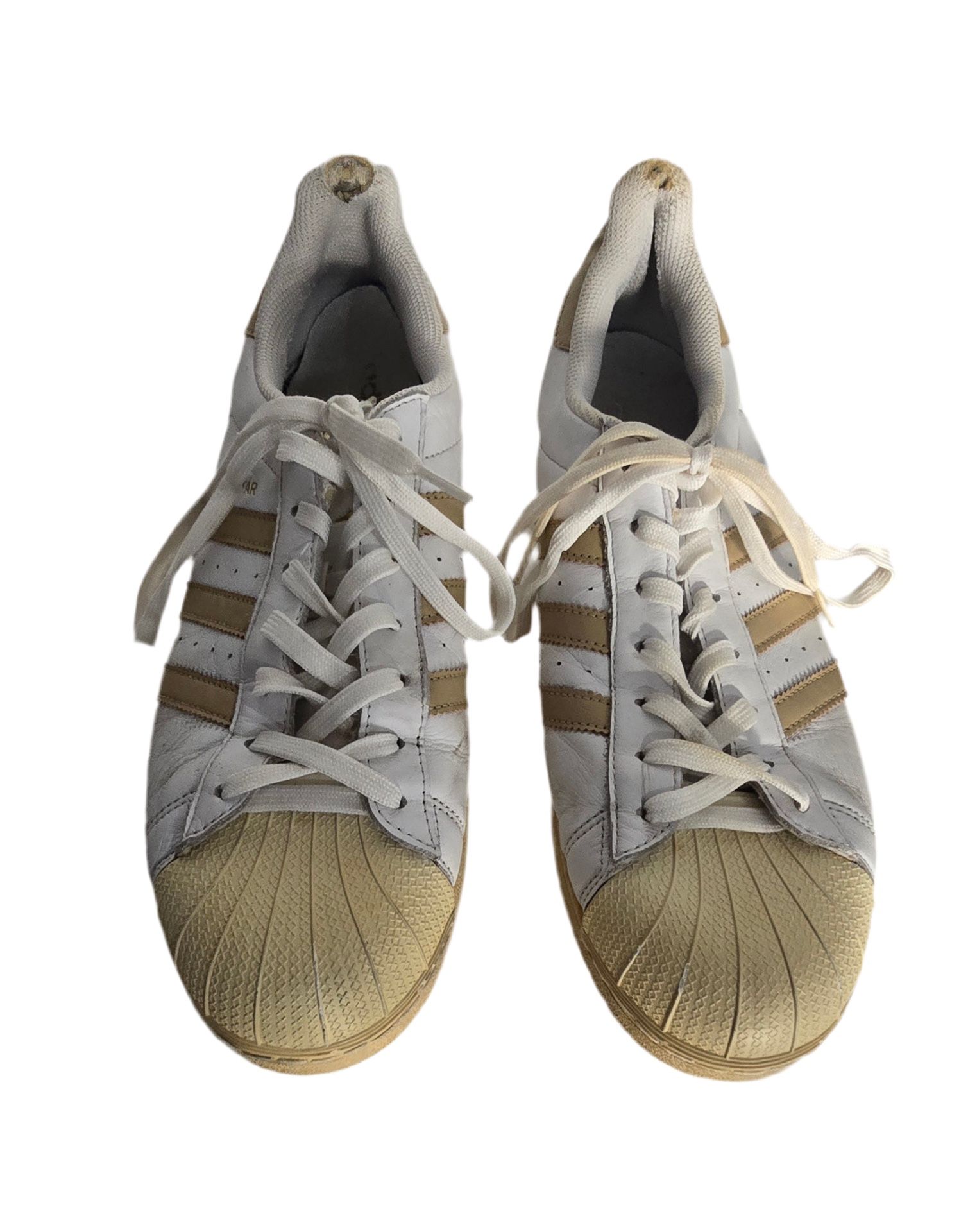 Adidas Superstar White/Gold Sneakers – Men’s Size 12