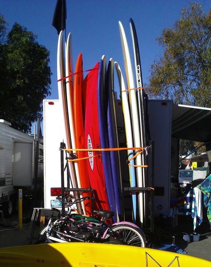 surfboard SUP kayak rack for motorhome rv