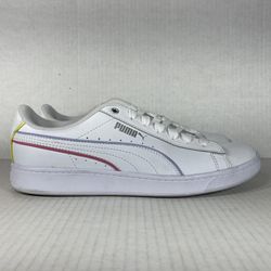Puma Vikky v2 Size 7.5 Women Shoes White Purple Pink Gray Yellow Comfort Leather
