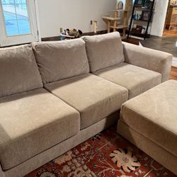 Crate & Barrel Peyton Grande Sofa and Ottoman