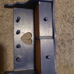 shelf with drawers and heart shaped 