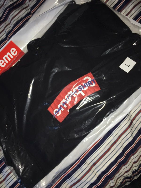 Supreme X Comme Des Garcons Box Logo Hooded Sweatshirt Black L