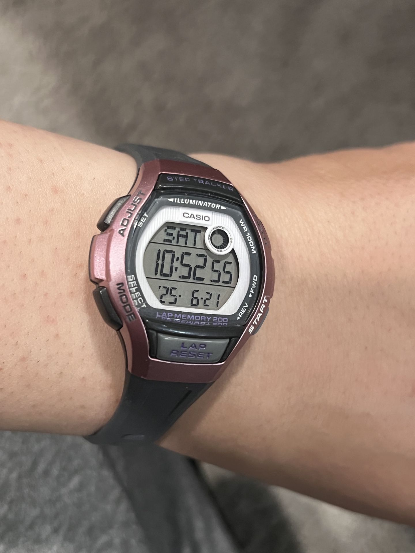 casio pink black watch