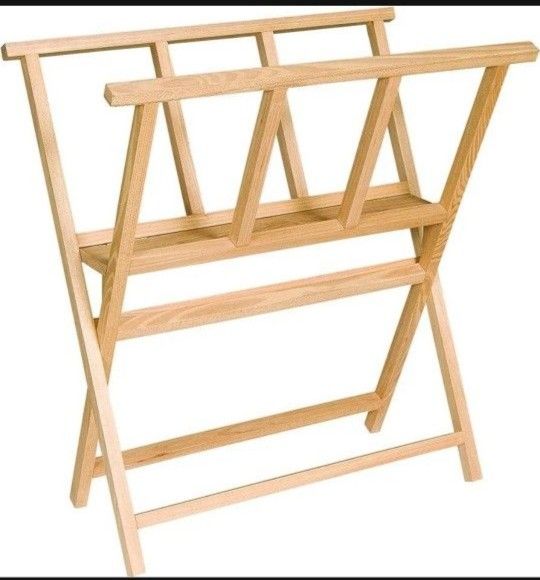 Creative Mark Folding Wood Large Print Rack - Perfect for Display of Canvas, Art, Prints, Panels, Posters, Art Gallery Shows, Storage Rack - [Beechwoo