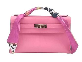 Hermes Kelly Pouchette Pink Handbag