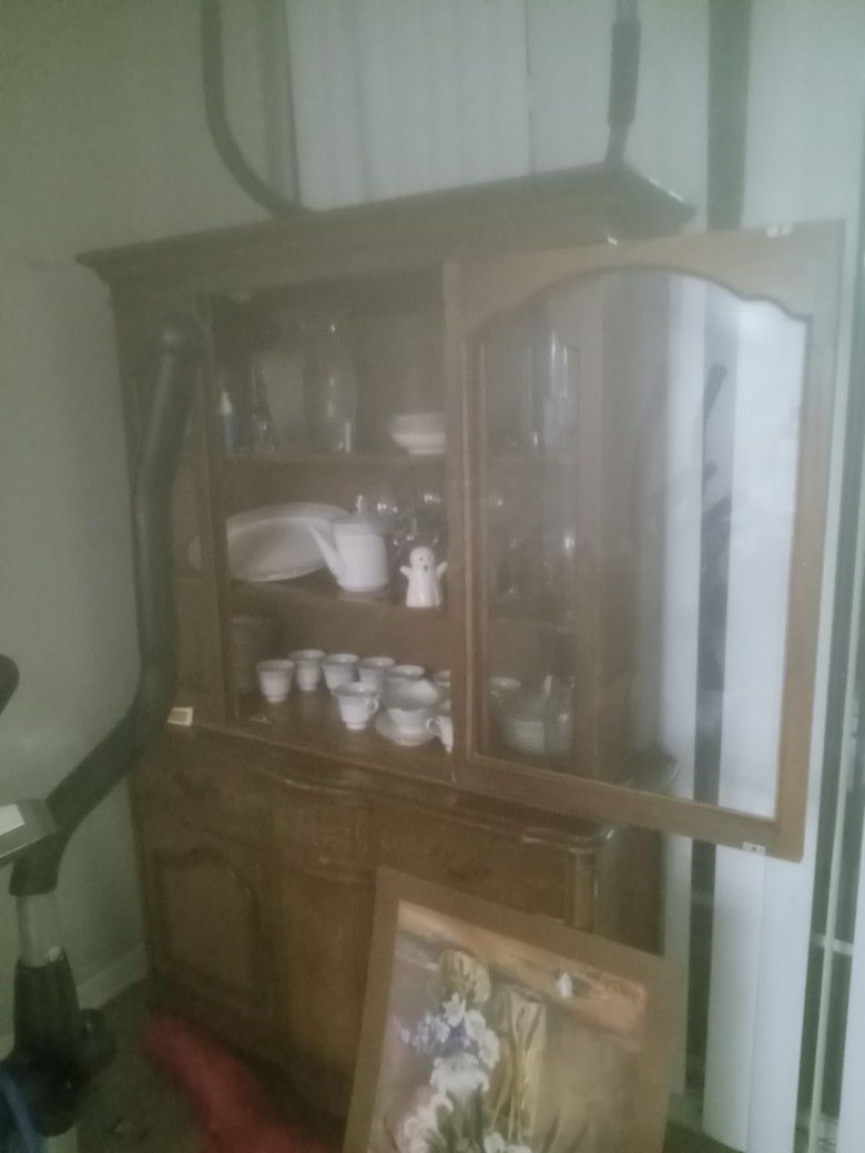 China Cabinet With Assorted China