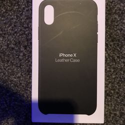 iPhone x black leather folio